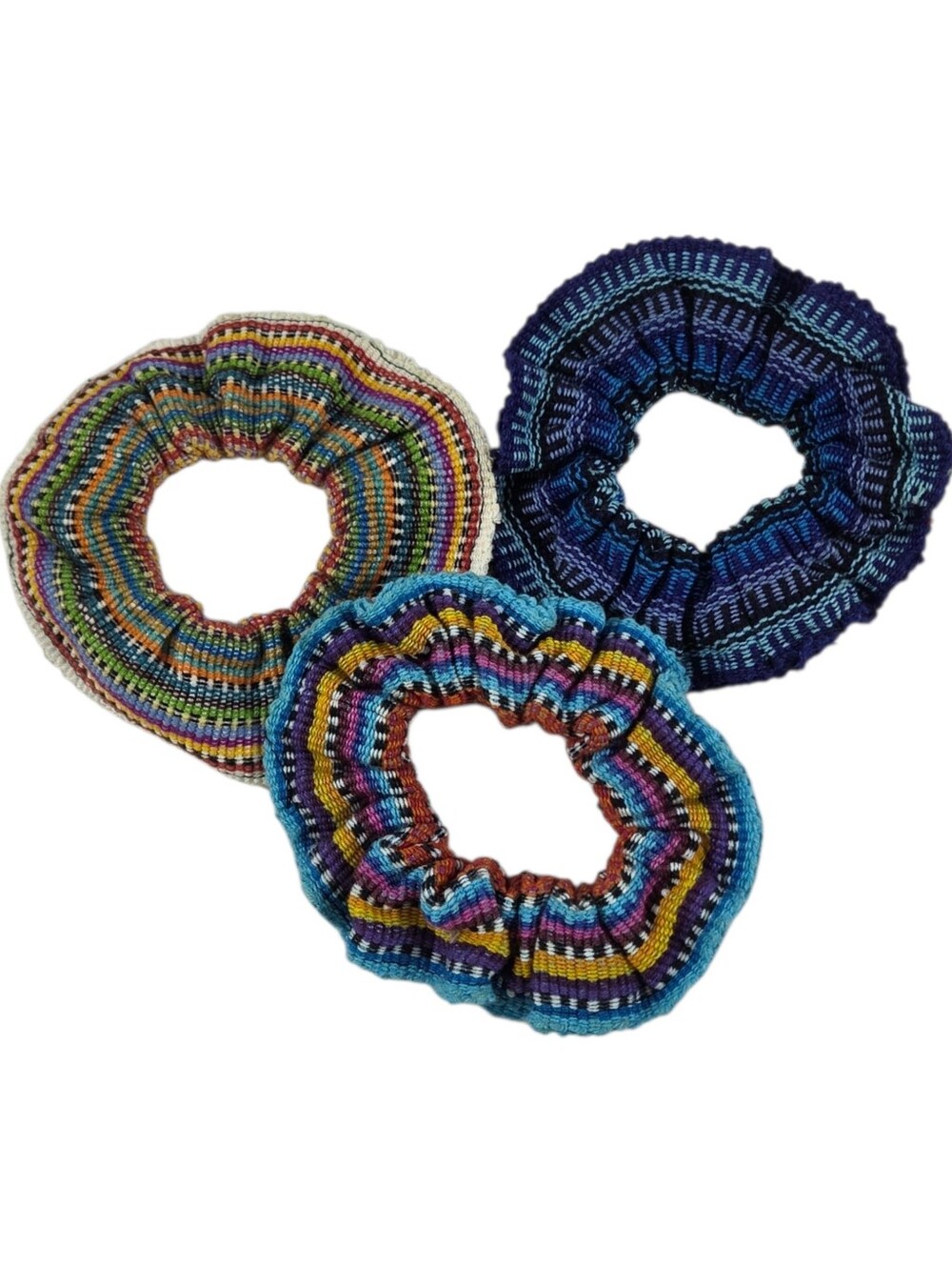 Guatemalan Fabric Scrunchies Lot of 3